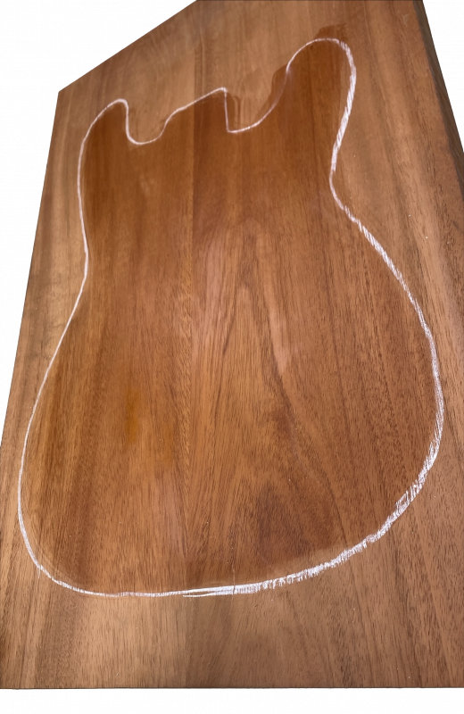 Body Honduras Mahagony, A, 2-pcs., HD, edge-glued