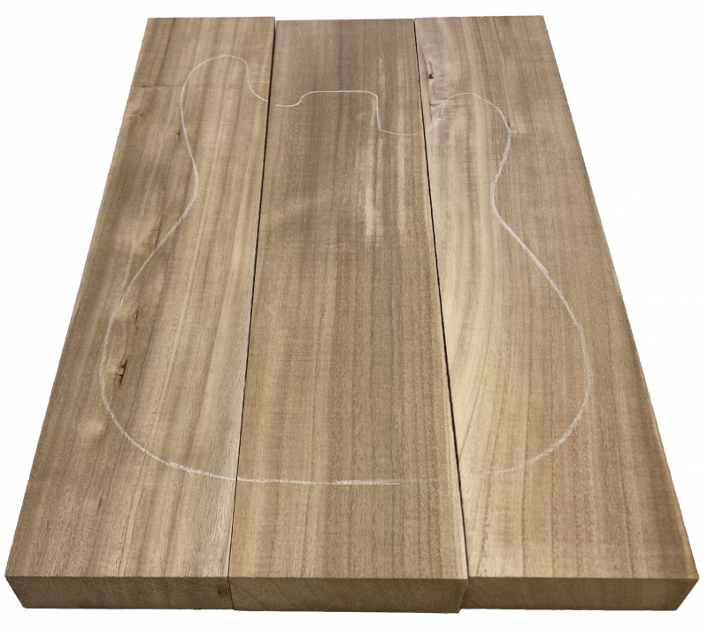 Body Paulownia Wood, Standard A, 3-tlg. unverleimt
