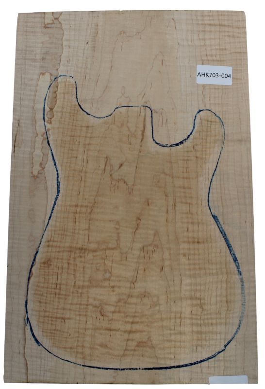 Top Maple American, curly, 1-pc. 585x375x11mm Unique Piece #004