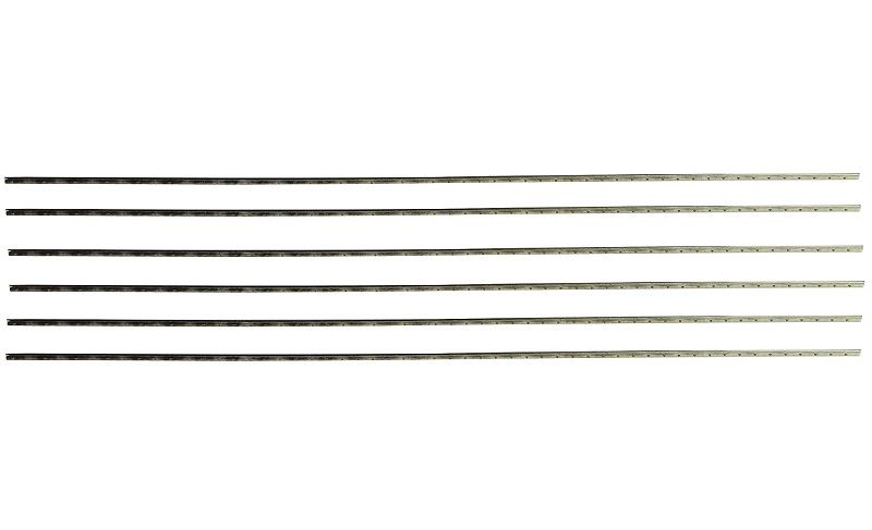 6er-Set Bunddrähte Neusilber extra hart Breite: 3 mm  gerade, ungebogen