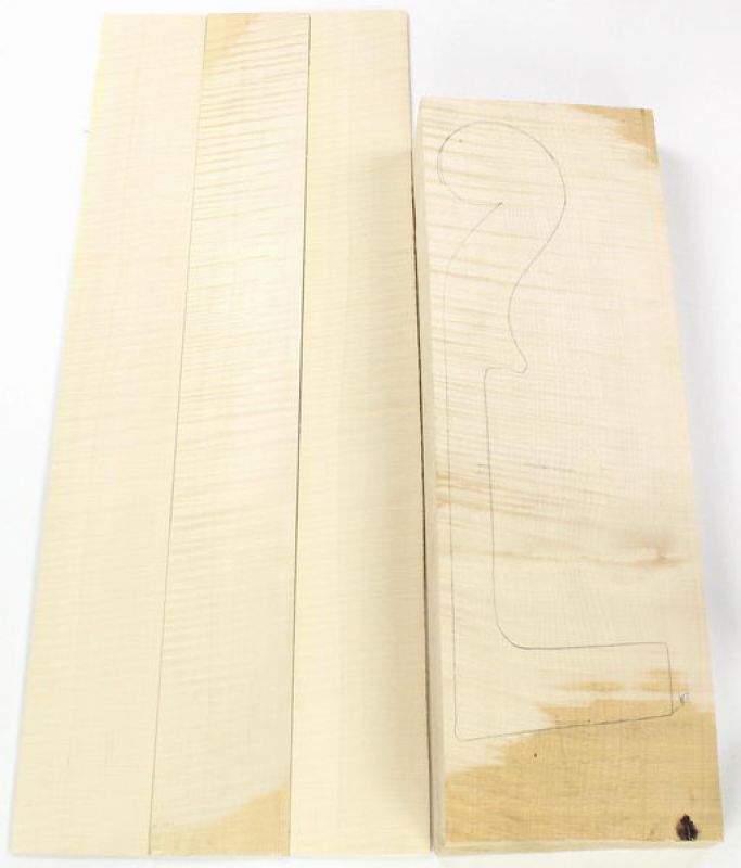 Set of Back, Sides + Necks of Curly Maple for Cello AA