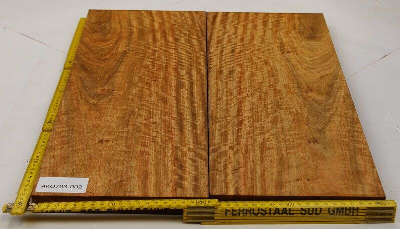 Top African Koa 2-pcs. bookmatched, 22 mm Unique Piece #002