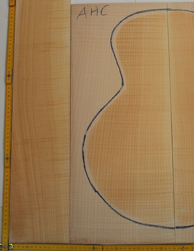 Back & Sides Curly American Maple Unique Piece #006