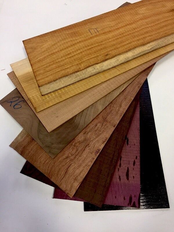 Sawn Veneer sheets, mixed species, Inlay, thickness 2-5mm 1kg