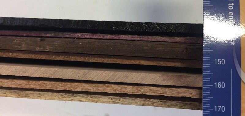 Sawn Veneer sheets, mixed species, Inlay, thickness 2-5mm 1kg