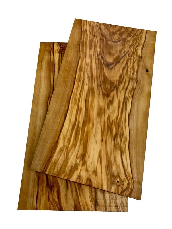 Olive wood olive set of 2 cutting boards planks 32 x 22/17 x 2.5cm